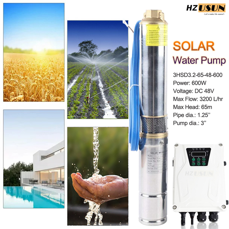 HZUSUN 3인치 DC 600W 태양광 심정용 펌프  - Solar Water Pump 48V Submersible 리뷰 및 가격