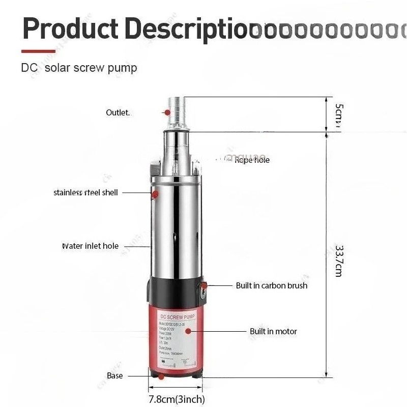 DC 태양광 펌프 12V 24V 36V 48V 60V  - Solar Irrigation Pump 12V 리뷰 및 가격