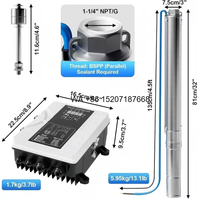 Wmwmnu 48V 750W 태양광 수중 펌프, MPP - Solar Water Pump 48V Submersible 리뷰 및 가격