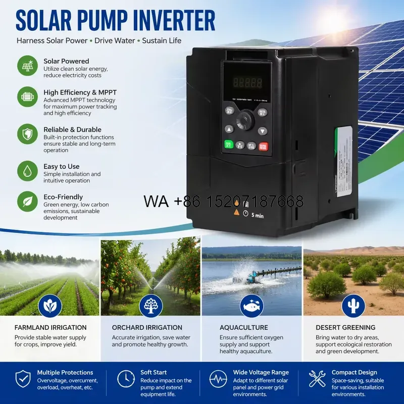 Wmwmnu 99% MPPT 태양광 수중 펌프, AC  - Solar Pump Inverter 5.5Kw Three Phase 리뷰 및 가격
